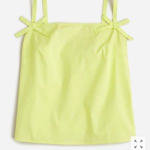 J. Crew Bow-strap tank top in cotton poplin